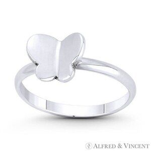 Butterfly Spirit Animal Charm Rebirth Ring in .925 Sterling Silver - Size 5